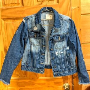 Distressed Denim Jacket Pink Lily by Nature Denim